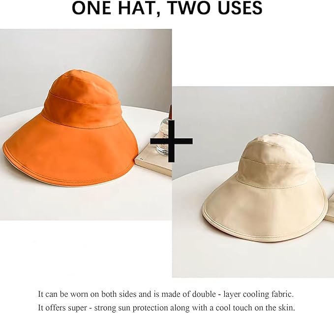 Sun Hats for Womens Wide Brim UV Protection Fishing Hats Packable Reversible - Image 7