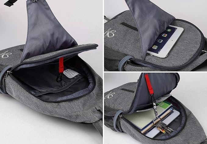 WATERFLY Crossbody Sling Backpack Sling Bag Travel Hiking Chest Bag Daypack - Image 3