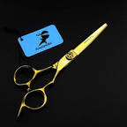 Hair Cutting Scissors, 6.0 Inch Golden Professional Japan 440C Hair Cutting Scissor - Salon Right-Hand Razor Edge Barber Scissors, Hand Sharpened