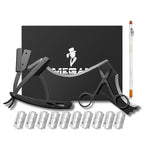 Megan Beard shaping tool,5 piece set beard shaper - include Professional Straight Edge Razor,beard template,10 Count of double edge blades,barber pencil and Stainless steel scissors.