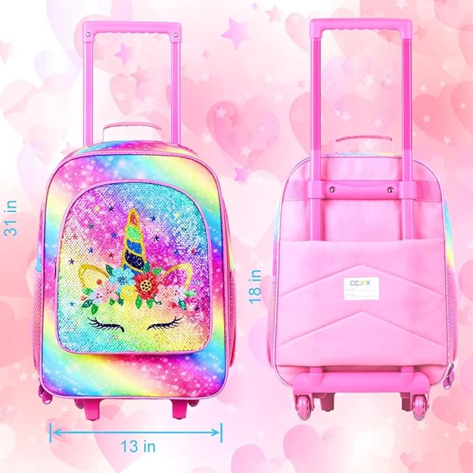 Kids Luggage for Boys Girls, Toddler Rolling Travel Carry on Suitcase - Image 3