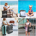 2 Pcs Large Travel Laundry Bags (Black+Grey)