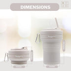 Collapsible Cup with Reusable Straw – 18 Oz, Portable Travel Mug, Leak-Proof - Image 4