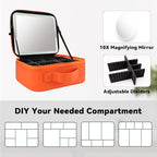 Travel Makeup Bag with LED Mirror and 10x magnifying glass with 3 Lighted - Image 4