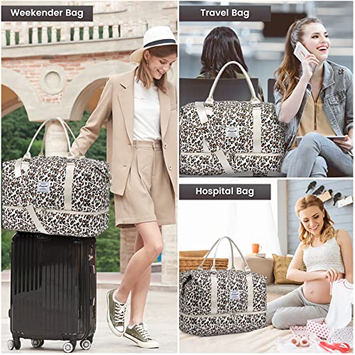 Travel Duffle Bag (Leopard print / Large-2 Pcs)