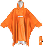 ANYOO Hooded Rain Poncho for Adults Waterproof Lightweight Rain Coat for Men by Anyoo