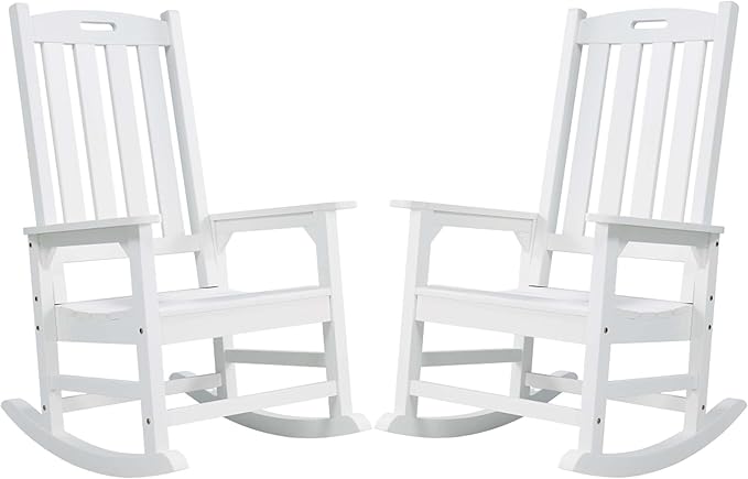 Psilvam Oversized Outdoor Rocking Chair Set of 2, Porch Rocker by PsilvamGardenFurniture