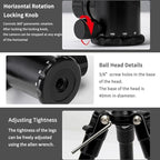 Portable Mini Tripod, 18.9" / 48cm Desk Tabletop Stand - Image 5