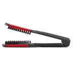 Aethland Double Sided Brush Clamp Straightener, Boar Bristles Clamp Hair Straightening Brush With Detangler - Hair Styling Tool