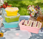 Set of 4, Collapsible Silicone Food Storage Container, Leftover Meal Box - Image 3