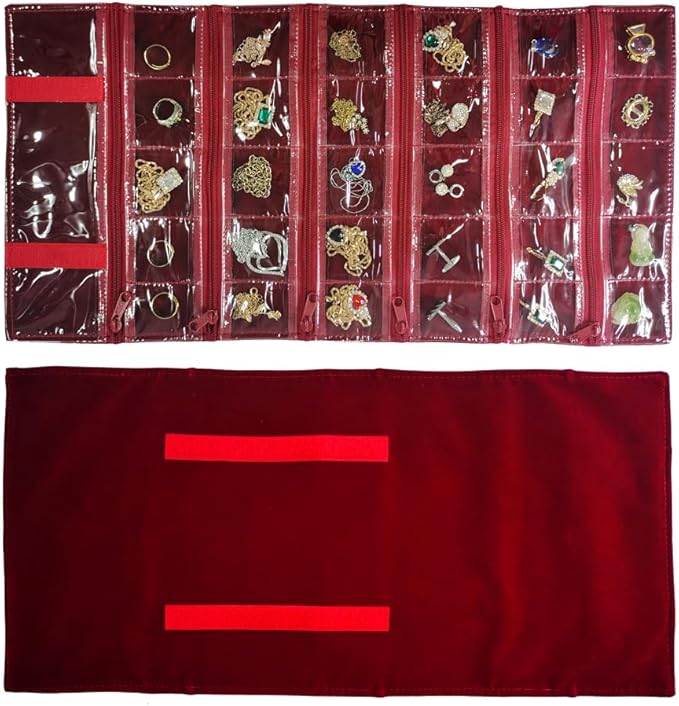 Travel Jewelry Roll Bag Portable Organizer Pouch by SCIKHEFT
