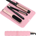 Oversize Silicone Heat Resistant Mat for Curling Irons, Flat Irons, Hair Straighteners and Hot Hair Styling Tools, Portable Hot Tools Cover Pad for Travel Vanity Salon(14.2" x 11.0")