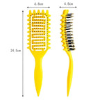 Curl Defining Brush,2024 Curly Hair Brush,Vented Hair Brush for Detangling, Shaping and Defining Curls For Women and Men Less Pulling (Yellow)