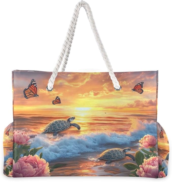 senya Large Beach Bags Totes Canvas Tote Shoulder Bag Soft Wave Water Resistant - Image 2