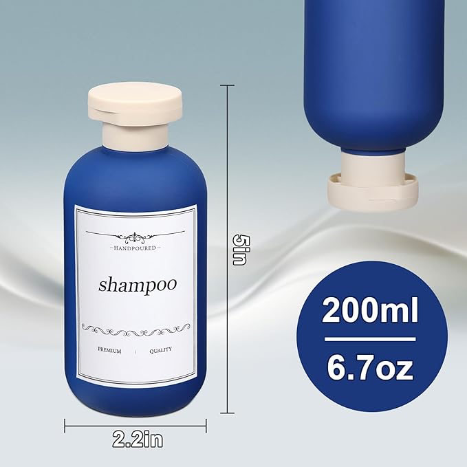 ASEVAT 6.7oz Airtight Plastic Travel Shampoo Bottles, Travel Shampoo and - Image 7