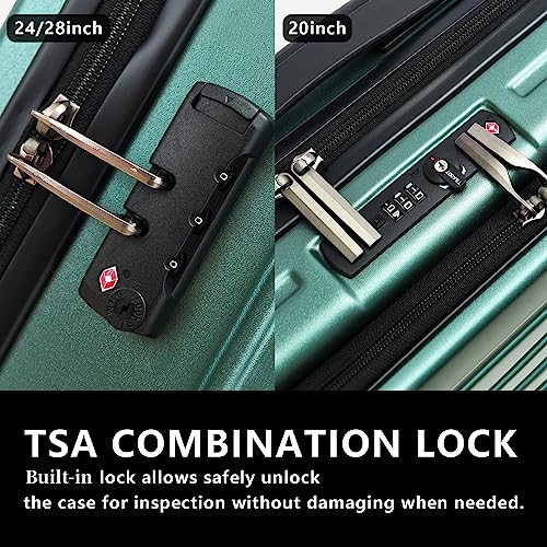 2pcs 20 28" Luggage Set (Dark Green / 2 Piece (20/28))