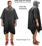 PTEROMY Hooded Rain Poncho for Adult - Image 5