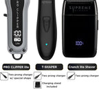 Supreme Trimmer 3-in-1 Barber Bundle | Pro Clipper Lite, DLC T-Shaper Trimmer, Crunch Lite Foil Shaver | Professional Beard Trimmer/Clipper Kit | Value Bundle 1