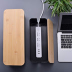 2 Pack Large Cable Management Box – Wooden Style Cord Organizer Box and Cover - Image 7