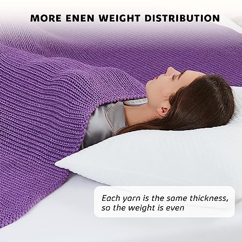 Knitted Weighted Blanket (31-grayish Purple / 48" x 72" | 12lbs)