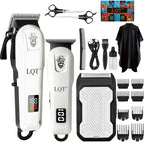 Hair Clippers for Men, Professional Barber Clippers and Trimmer Set, Mens Cordless Clipper, 3 pcs setHair Cutting Kit for Men