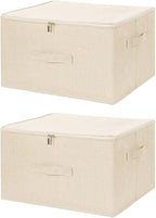 ANMINY 2PCS Storage Bins with Zipper Lids 36 Qt Lidded Fabric Storage Boxes by ANMINY