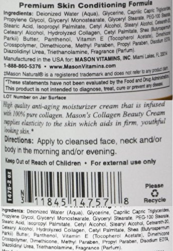Collagen Beauty Cream Made With 100% Pure Collagen Promotes Tight Skin Enhances Skin Firmness 2 Oz. Jar Pack Of 10