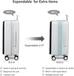 Hanke Hardside Expandable Carry On Luggage, 20 Inch Top Opening Trunk Luggages - Image 2