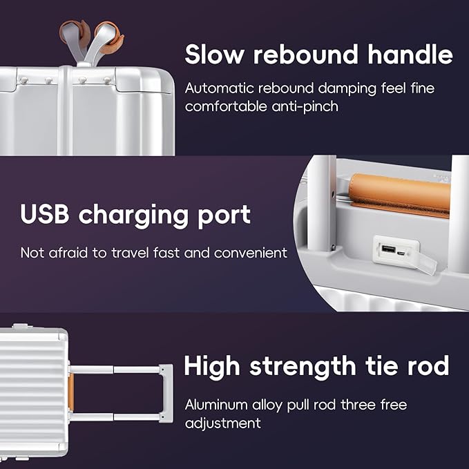 ROAMING 20 Inch Carry-On Luggage Durable All Aluminum Hardshell Suitcase - Image 5