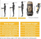 HUINING Foldable Hiking Poles Telescopic, Nordic Walking Poles Women and Men - Image 2