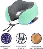 napfun Neck Pillow for Traveling, Upgraded Travel Neck Pillow for Airplane 100% - Image 6