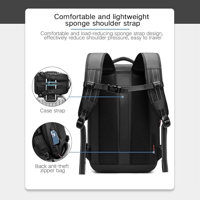 Men Travel Backpack vacuum compression 17 inch Laptop Backpack Business Large - Image 4