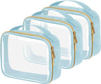 TSA Approved Travel Toiletry Bag, 3 Pack Clear Makeup Bags by FAYORORY