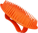 Detangler Hair Brush with Firm Bristles (4×3 in) – Dry & Wet Shampoo and Conditioner Scalp Massager for Deep Cleansing, Exfoliating & Dandruff Control. Multi-Use for Hair, Beard & Scalp (2PC,Red)