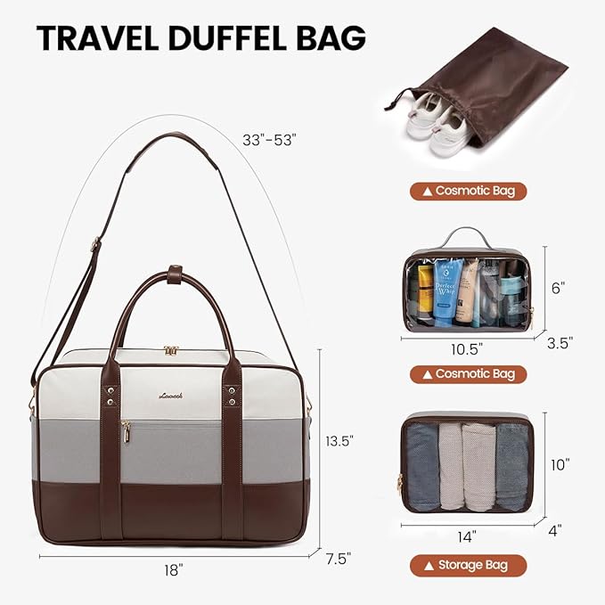 LOVEVOOK Weekender Travel Duffel Bag, Personal Item Duffle Bags - Image 2