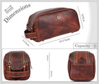 10" Premium Leather Toiletry Travel Pouch - Image 6