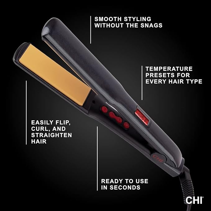 CHI G2 Titanium Infused Ceramic 1" Flat Iron Hair Straightener, Digital Temperature Control, Color-Coded Heat Settings for All Hair Types, Fast Heat-Up & Smooth Frizz-Free Finish