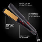 CHI G2 Titanium Infused Ceramic 1" Flat Iron Hair Straightener, Digital Temperature Control, Color-Coded Heat Settings for All Hair Types, Fast Heat-Up & Smooth Frizz-Free Finish