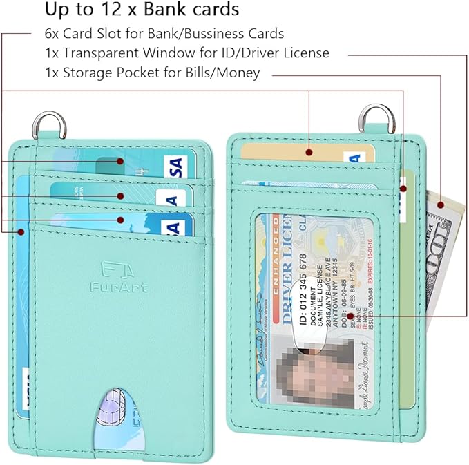 FurArt Slim Minimalist Wallet, Front Pocket Wallets, RFID Blocking, Credit Card - Image 6