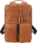 STAR VISTA Angelo 17.3" Vintage Full Grain Leather Laptop Backpack by STARVISTA
