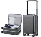 Hanke Top Opening Carry On Luggage, 20 Inch Zipperless Aluminum Frame Wide by Hanke