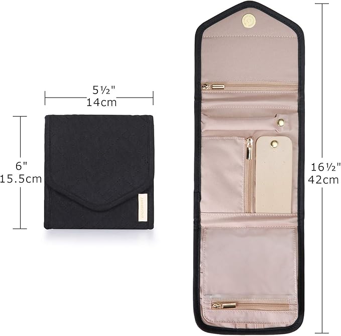 BAGSMART Travel Jewelry Organizer Case Foldable Jewelry Roll - Image 4