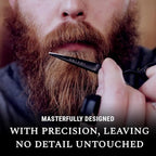 Premium Hand Forged Japanese Steel Hair Beard Mustache Scissors Cut Trim Groom Facial Hair Bangs (Black - 5.5")