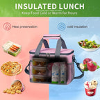 iknoe Large Foldable Cooler Bag, 8.5L Insulated Lunch Bag, Leakproof Lunch - Image 2
