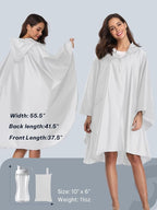 SaphiRose Unisex Rain Poncho Raincoat Hooded - Image 5