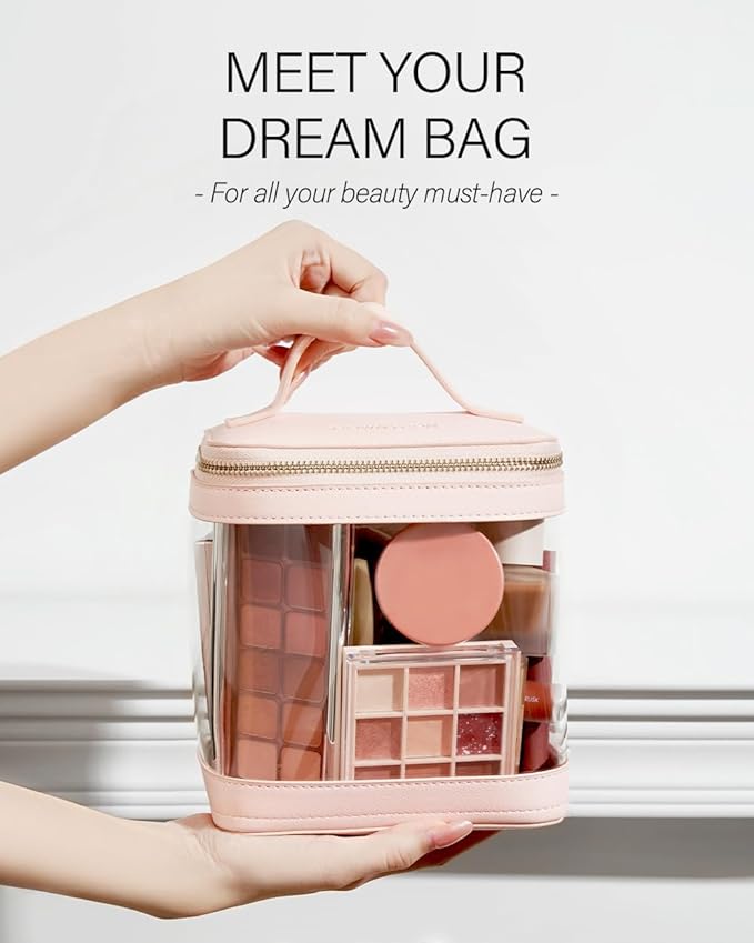 ROWNYEON Clear Makeup Case Toiletry Bag Multipurpose Travel Makeup Train Case - Image 2