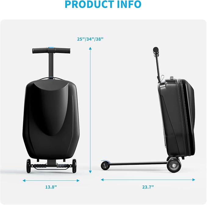 Scooter Hardshell Kids' Luggage, Foldable Carry on Kids Suitcase - Image 3