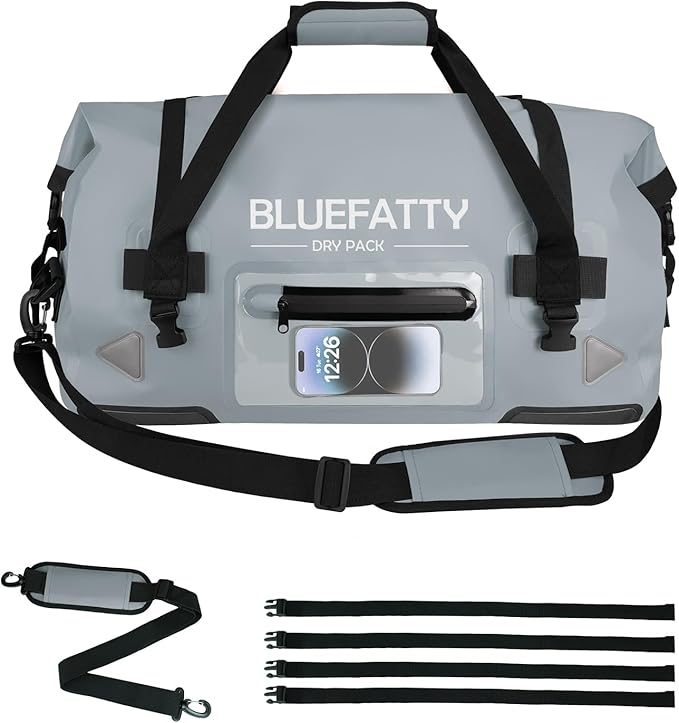 Waterproof Motorcycle Duffel Bag Roll Top Dry Duffel Bag by BLUEFATTY