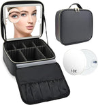 Travel Makeup Bag with LED Mirror and 10x magnifying glass with 3 Lighted - Image 9