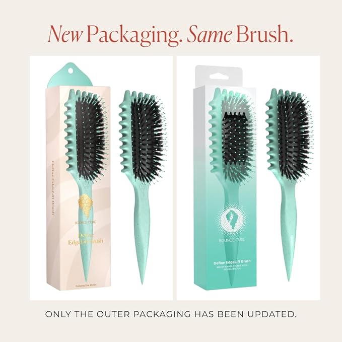Bounce Curl Define EdgeLift Brush, 5-in-1 Tool for Effortlessly Defined Curls, Waves & Coils, Reduces Frizz - Teal